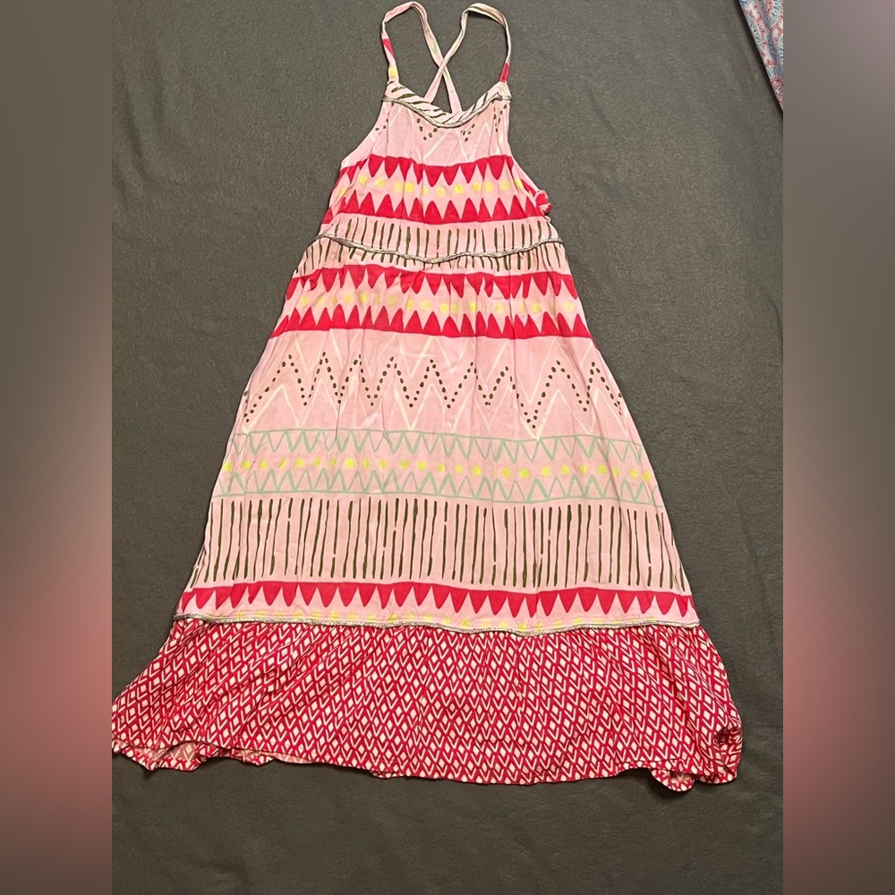 🌟❣️4/$10❣️🌟2T Cat&Jack Colorful Geometric Pattern Maxi Dress